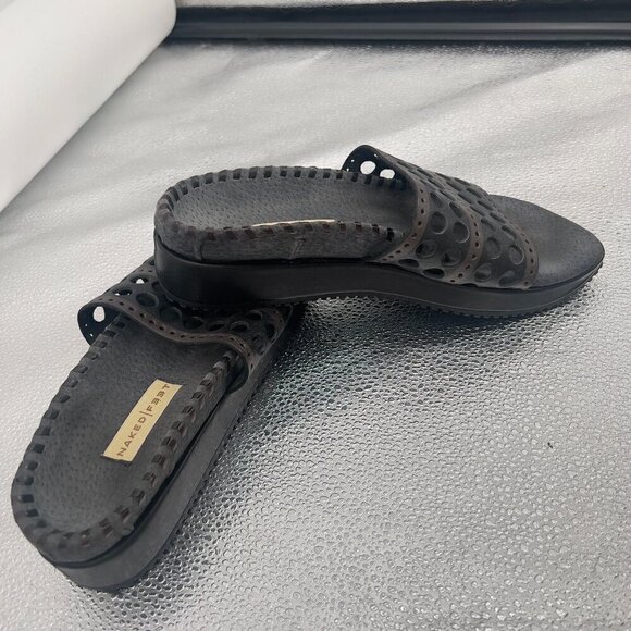 Naked Feet Women's Black/Gray Sandals 6.1/2M - Picture 3 of 7